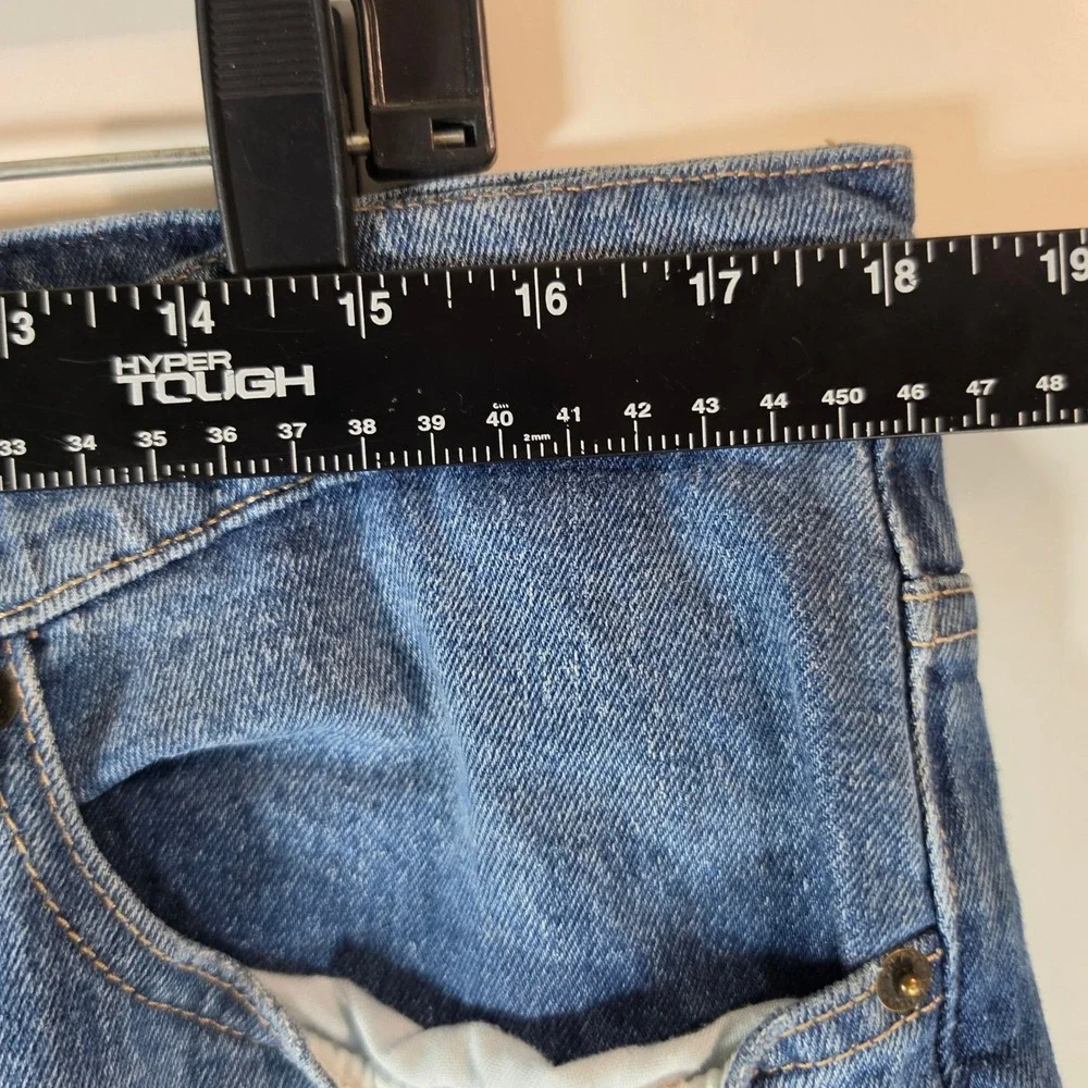 Tommy Jeans Mens 36x30 Medium Wash Tapered Denim Blue Jeans Embroidered Logo